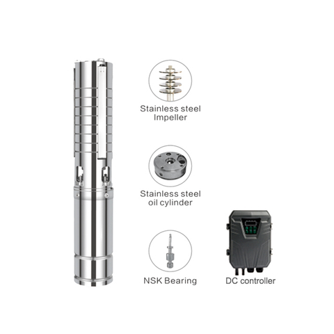 Bomba de poço submersível solar sem escova DC de aço inoxidável de 4 polegadas (4ESC)